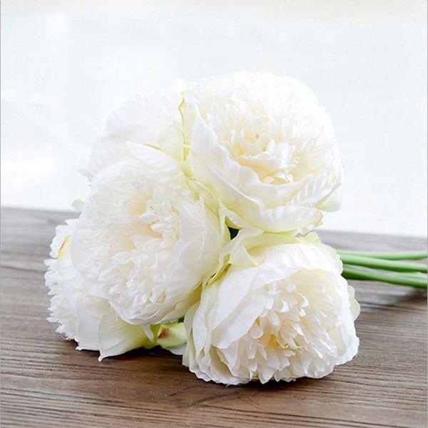 

pcs 1 bunch european artificial flower fake peony bridal bouquet for christmas wedding party home decorative flowers & wreaths