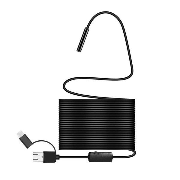 

cameras 2/3.5/5/10m 8mm micro usb type-c 3-in-1 computer endoscope borescope tube ip68 waterproof inspection mini video camera
