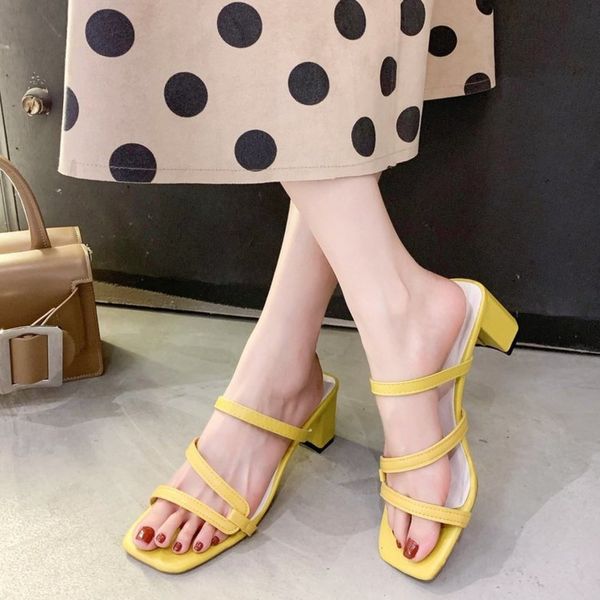 

women big size thick heels sandals, Black