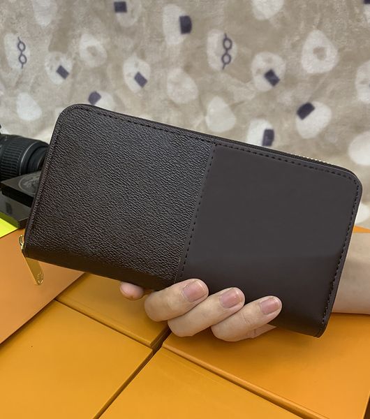 

luxury money clips old flower four-leaf clover brown leather wallet fashion couple gift, Black