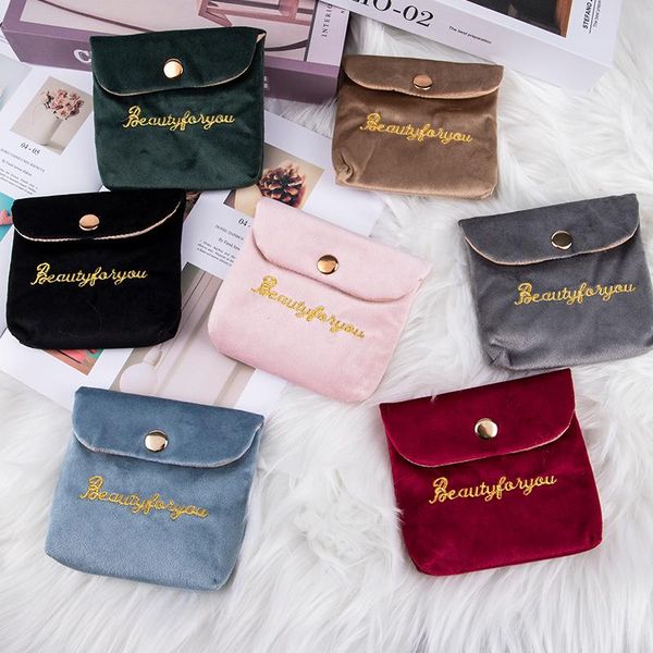 

storage bags portable napkin sanitary pad pouch bag coin purse lipstick headphone velvet case