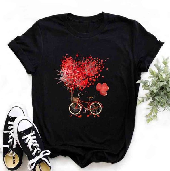 

women's t-shirt summer fashion bicycle vogue printed black shirts t-shirt short sleeve casual t shirt female girls clothes ux4e, White