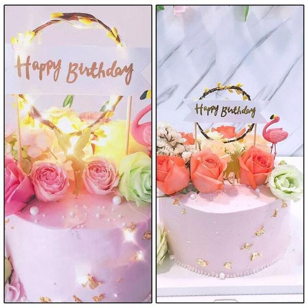 

other festive & party supplies 1pc led glowing artificial garland cake er for decoration gift flower ers daisy plug-in t7b9