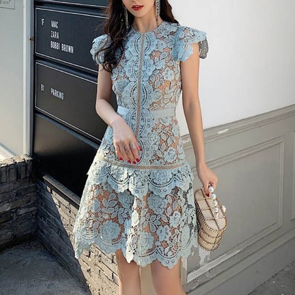 

dress summer women elegant sweet ruffled slim party vestidos fiesta, Black;gray