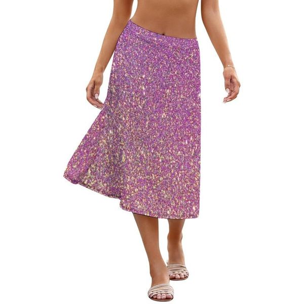 

skirts sparkle skirt fancy polyester girls patterns summer midi, Black