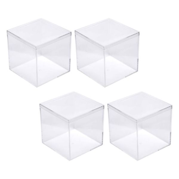 

gift wrap 4pcs square plastic packaging boxes clear candy multipurpose