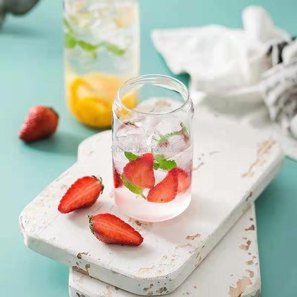 

wine glasses 380ml/500ml jar shape japanese transparent glass water cup breif high borosilicate beer juice heat-resistant coffee milk mug