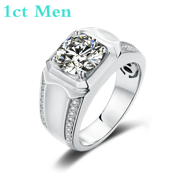 

cluster rings 925 silver moissanite men ring d color vvs1 classic trendy style anniversary wedding for with certificate 1ct2ct3ct, Golden;silver
