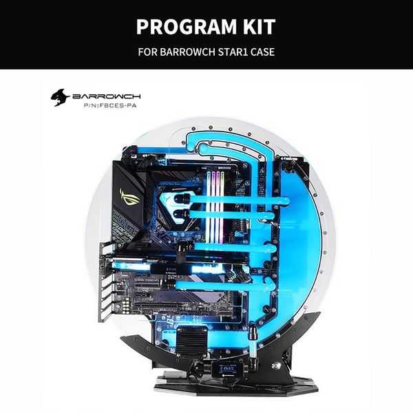 

fans & coolings barrowch program kit for star1 series circular water cooling case, limited edition, pc computer open chassis fbces-pa