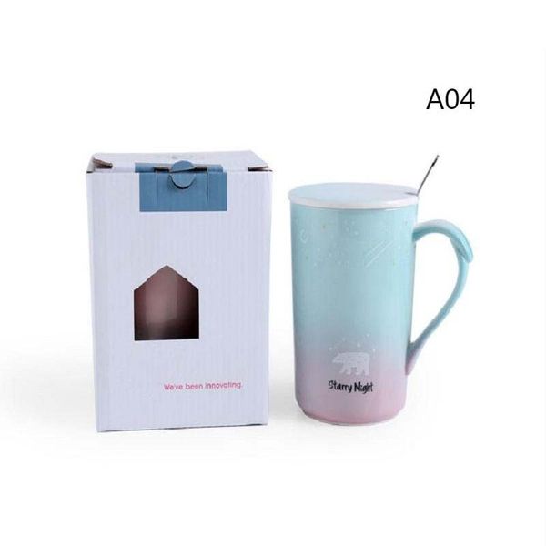 

household kitchen tableware boutique ceramic mug with lid spoon milk coffee breakfast cup