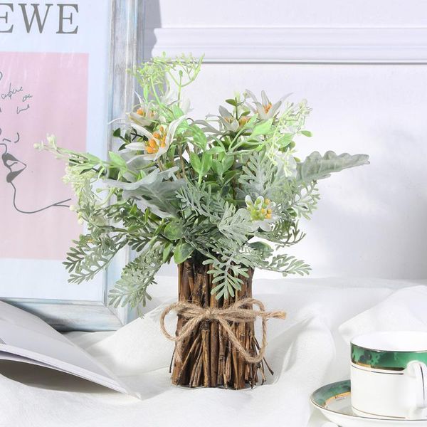 

decorative flowers & wreaths 26cm bamboo tie simulation flower mixed potted cross-border nordic plant bonsai artificial