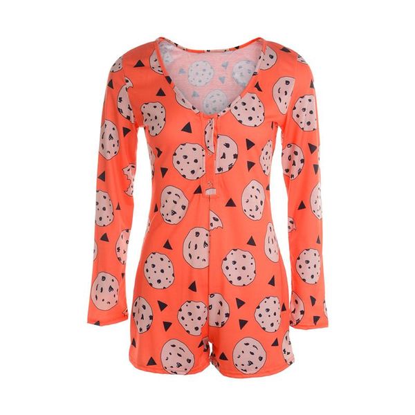 

women's jumpsuits & rompers 2021 women deep v-neck bodycon sleepwear jumpsuit button bodysuit shorts romper leotard long sleeve print, Black;white