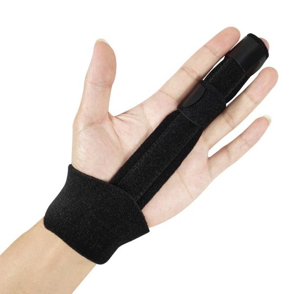 

protective sleeve injuries broken fingers hand fixing strap adjustable belt sports safety support equipments elbow & knee pads, Black;gray