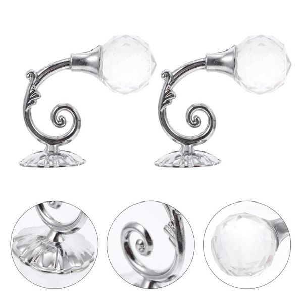

pair crystal curtain tiebacks alloy hooks wall coat hangers & rails