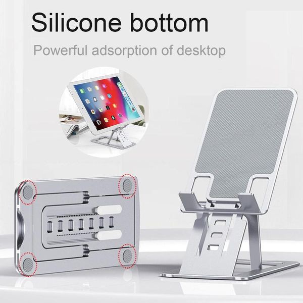 

mobile phone holder multi-fonction universal foldable stand metal desk shelf cell mounts & holders