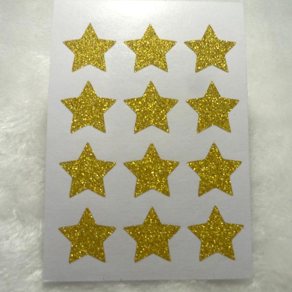 

19mm/0.75inch mini gold glitter star sticker gift wrap