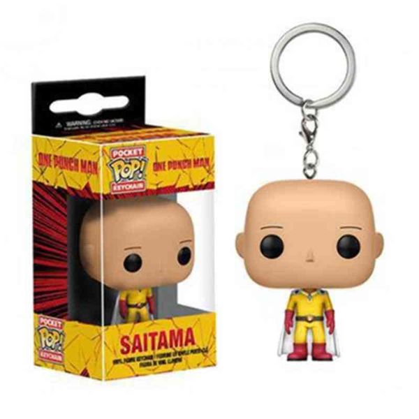 

funko pop one punch superman punch-man qiyu teacher saitama key chain pendant