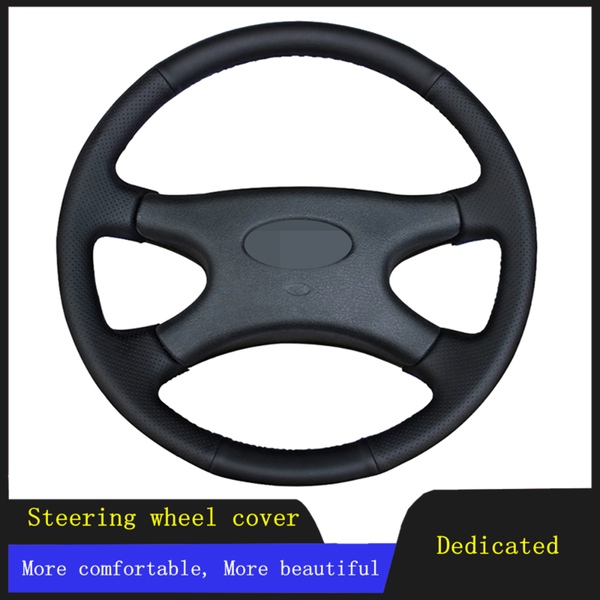 

steering wheel covers diy car accessories cover black hand-stitched non-slip artificial leather for lada niva 2006-2021 2107 1997-2012