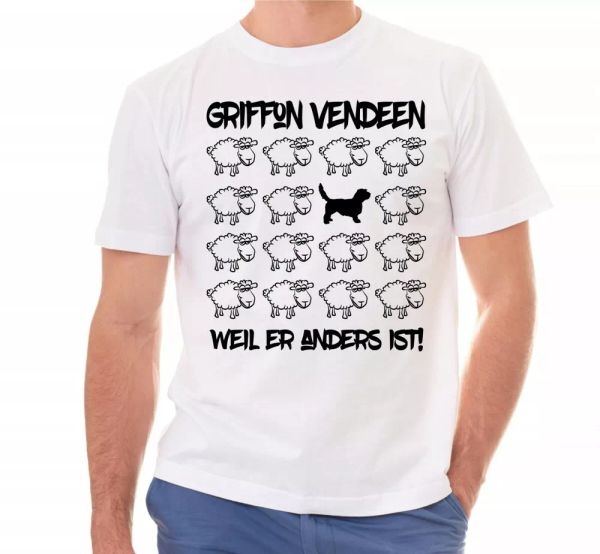 

grand basset griffon vendeen t-shirt black sheep men dog dog motif, White;black