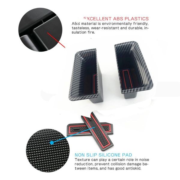 

car organizer abs box door black for escape kuga 2021 front handle kit plastic