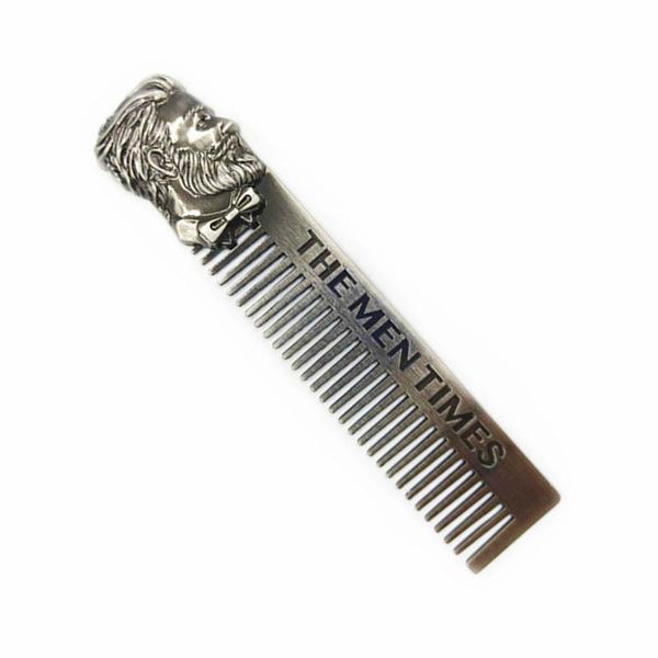 

hair brushes cool men beard shaping template stainless steel comb trim tool, Silver