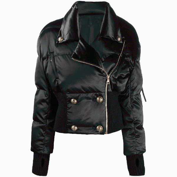 

women's down & parkas high street est 2021 fashion designer jacket slim fitting smocked waist lion buttons parka overcoat, Black