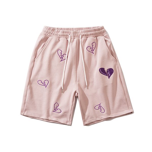 

fashionable shorts guochao love embroidery casual pants for men, White;black