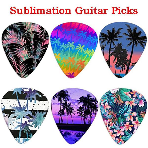 Partybevorzugung Großhandel DIY Blank Sublimation Gitarre Picks Dicke 1 mm Aluminium Zubehör Akustikpaddel für Jahresgeschenke