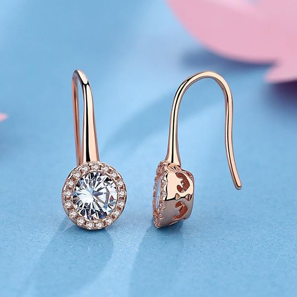 

stud 18k white gold wedding earrng for women 1 carat diamond engagement femme ring bride valentines gift girl anillos mujer, Golden;silver