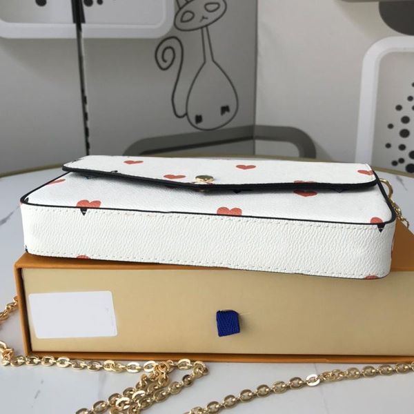 

gold flap chain bag shoulder back handbag ladies crossbody bags old flower card wallet with two detachable pockets, Black;red