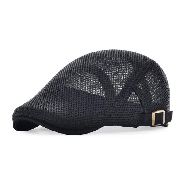 

sboy hats sboy voboom flat cap men women summer mesh ivy caps casual beret hat cabbie classic style gatsby adjustable breathable boina 124, Blue;gray