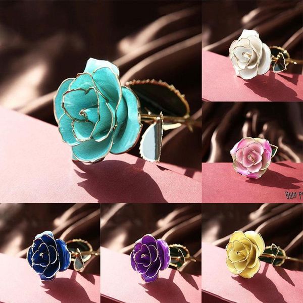 

decorative flowers & wreaths decorating emulational flower plant ornament gold foil simulation festival artificial rose faux floral decor gi