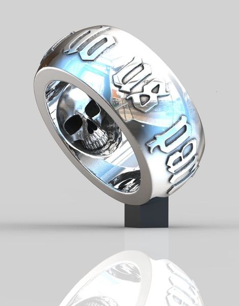 

ring beset selling plated sanjie's creativity will last forever skull ring punk thai silver black alloy