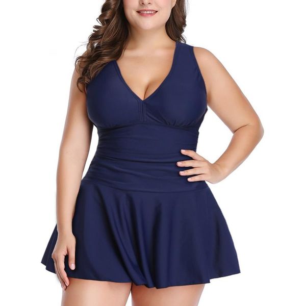 

women's swimwear fashion solid color printed skirt split flats swim trunks high waist women bathing suit beach wear, White;black