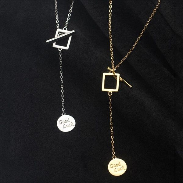 

chains a00922 jazaz features round card lucky pendant necklace for women genuine 925 sterling silver korean geometric fine jewelry