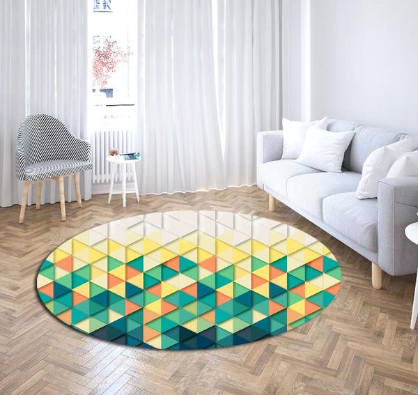 

carpets modern style geometric pattern round carpet non-slip bath mat soft polyester area rug for living room decor floor
