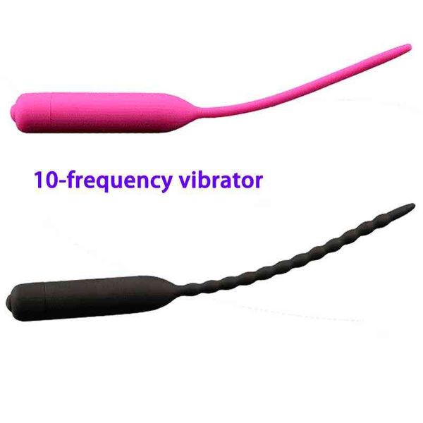 NXY Erwachsene Spielzeug Silikon Harnröhren Sound Dilatoren Sounding Vibrator Penis Plug Perlen Sex Spielzeug Für Männer Masturbator Harnröhre Penis-Plugs 1201