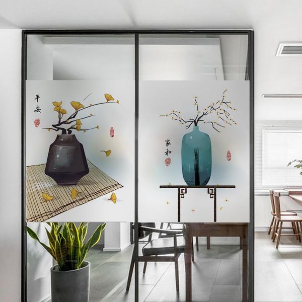 

window stickers balcony windowsill bedroom translucent opaque chinese bathroom living room self-adhesive glass