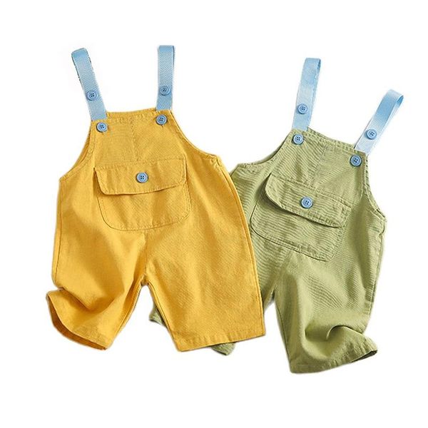 

jumpsuits 2021 toddler baby boys 6m-4t kids summer romper solid one-pieces sleeveless casual jumpsuit 4 colors, Blue