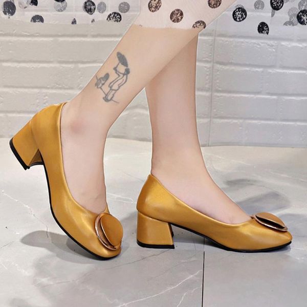

boots shallow mouth shoes square head thick heel soft bottom casual for woman walking work sneakers loafers zapato, Black