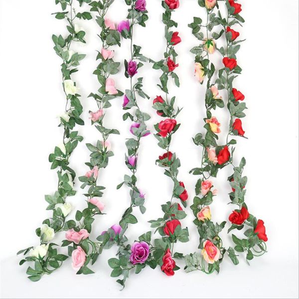 

decorative flowers & wreaths 16 masonry roses length 220cm simulation rose vine home wedding room ceiling garden restaurant diy valentine&#0