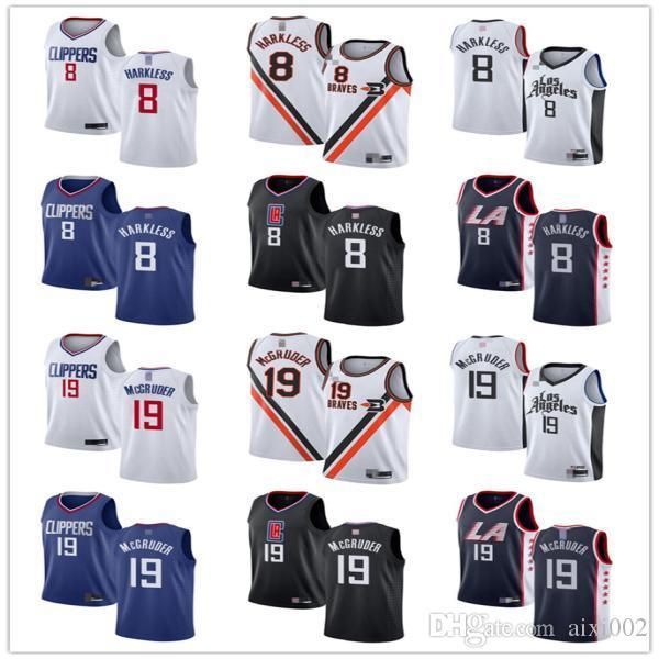 

Mens Womens Youth\rLos\rAngeles\rClippers\r8 Moe Harkless 19 Rodney McGruder Black white  blue Navy custom Basketball Jerseys, Colour