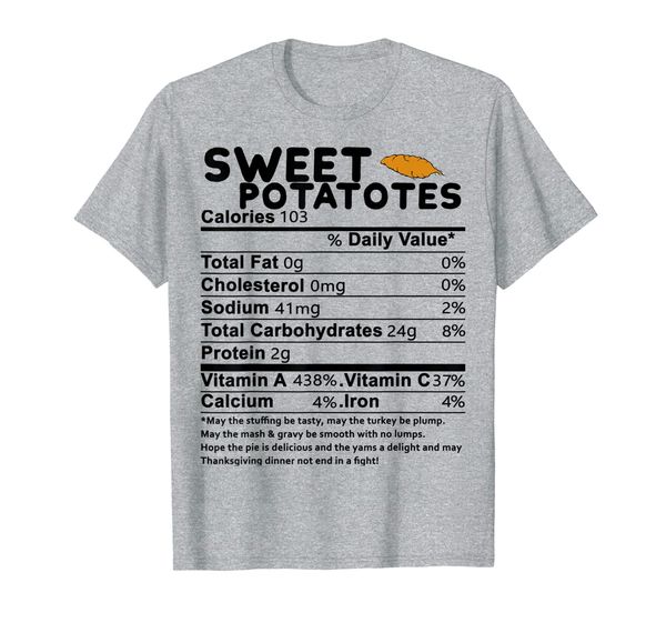 

sweet potato nutritional facts funny thanksgiving gift t-shirt, White;black
