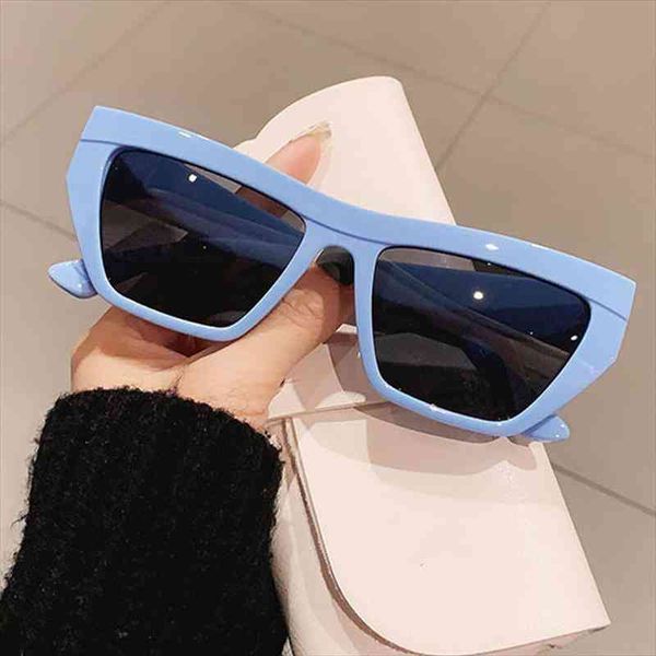 

vintage square cat eye sunglasses for women brand blue pink sun glasses female elegant simple gradient eyewear men shades, White;black