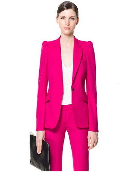 

women's suits & blazers fuchsia suits of women business pants summer women's female formal work wear 2 piece, White;black