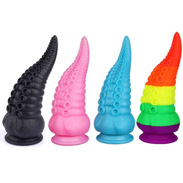 NXY Dildos Anal Dildos Líquido Silicone Octopus Dildo Para Mulheres Homens Enorme Butt Plug Soft Sex Toys Shop 0105