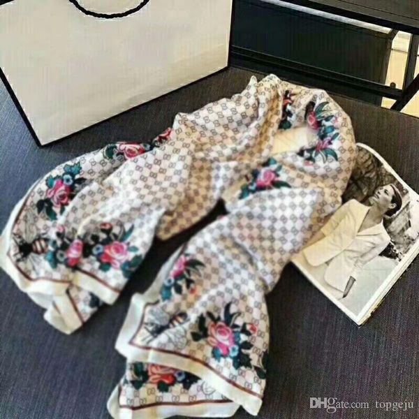 

new fashion silk scarf fashion lady scarf soft thin silk printed shawl brand silk scarf handkerchief 190 * 80 cm, Blue;gray