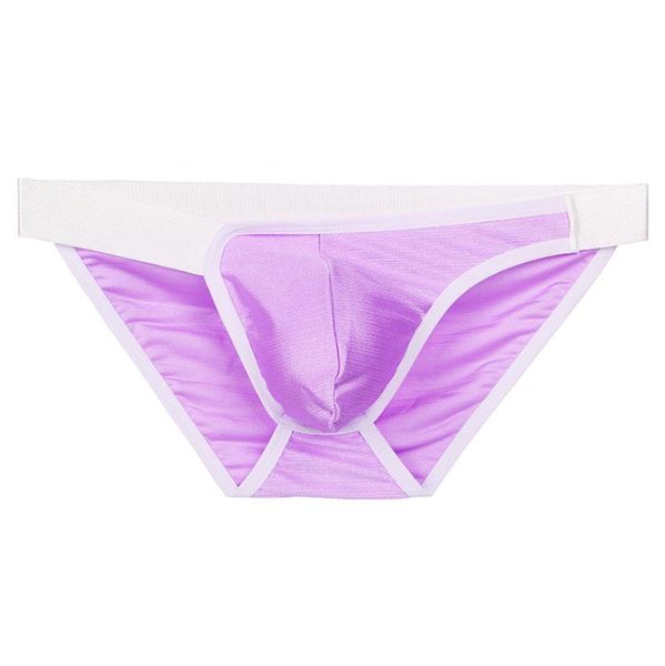 

underpants men underwear briefs silky high elastic mens shine bright brief bikini, Black;white