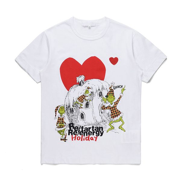 

2021 play t shirt #c105 off summer fashion designers mens women tees harajuku stylist heart pattern white tshirts cdg casual clothing, White;black