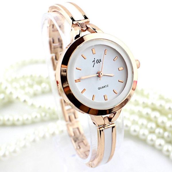 

wristwatches jw rose gold quartz watch women clock stainless steel bracelet watches ladies dress crystal relogio, Slivery;brown